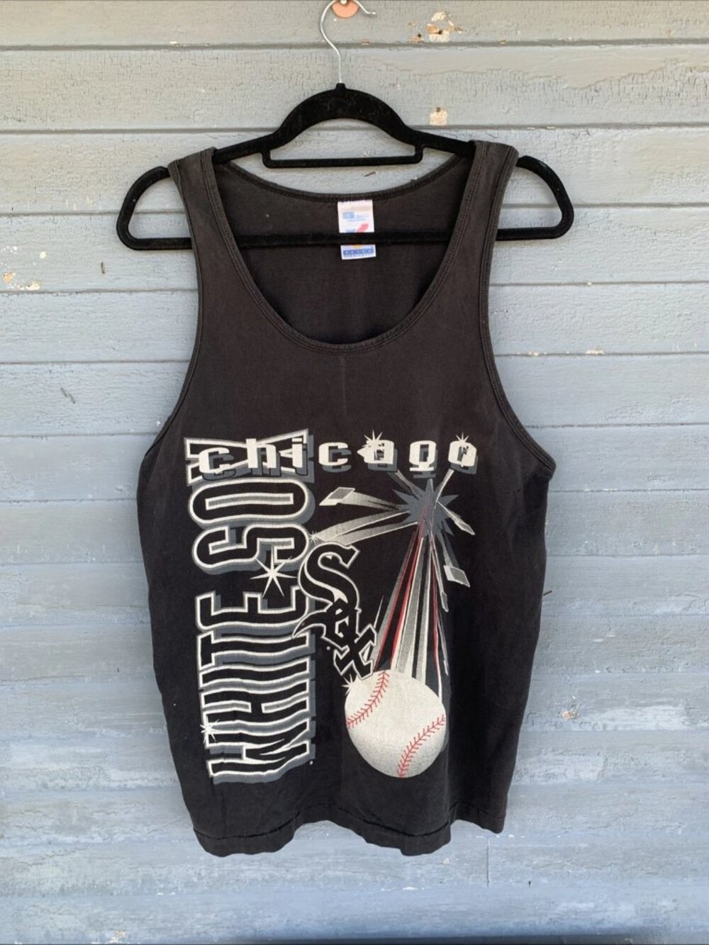 Chicago White Sox 1990s Artek Tank Top Large Black Vtg 90s